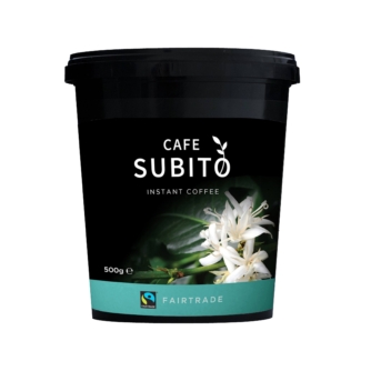 Tin of Cafe Subito Fairtrade instant coffee
