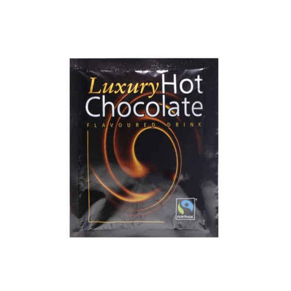 Individual packet of fair-trade luxury hot chocolate