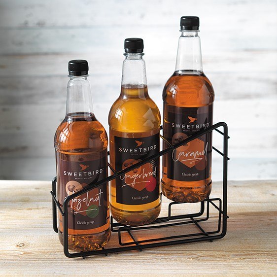 Sweetbird Syrup 3 tier display stand Hub Coffee