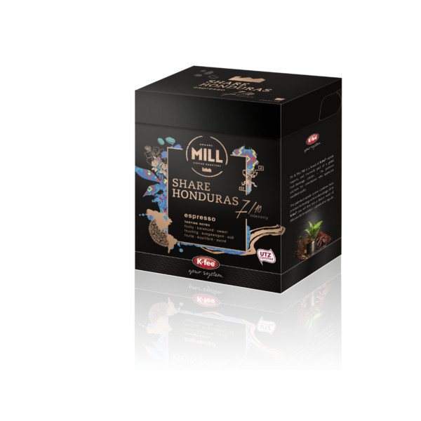 box of Kfee Mr and Mrs Mills share Honduras espresso coffee pod