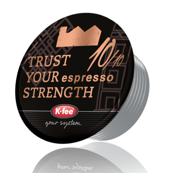Kfee Mr and Mrs Mills trust your strength espresso coffee pod