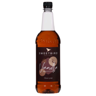 bottle of sweetbird vanilla syrup